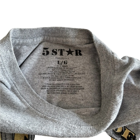 5 STAR MEN’S US OF AMERICA IN GOD WE TRUST GRAPHIC SHORT SLEEVE T-SHIRT SZ L - Picture 4 of 10